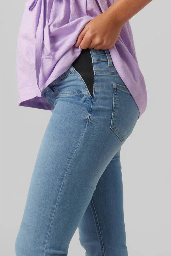 Mamalicious cropped zwangerschapsjeans MLBION light blue denim Blauw Dames Stretchdenim 28-32 - Foto 3