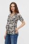 MAMALICIOUS gebloemde zwangerschapstop MLJANICE van gerecycled polyester zwart paars groen - Thumbnail 2