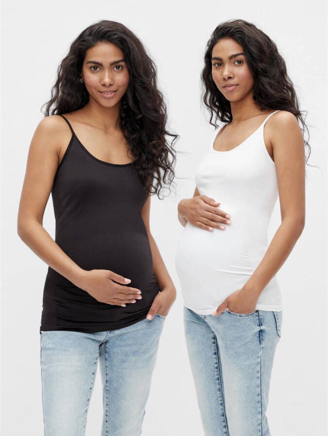 MAMALICIOUS zwangerschapshemd set van 2 wit zwart