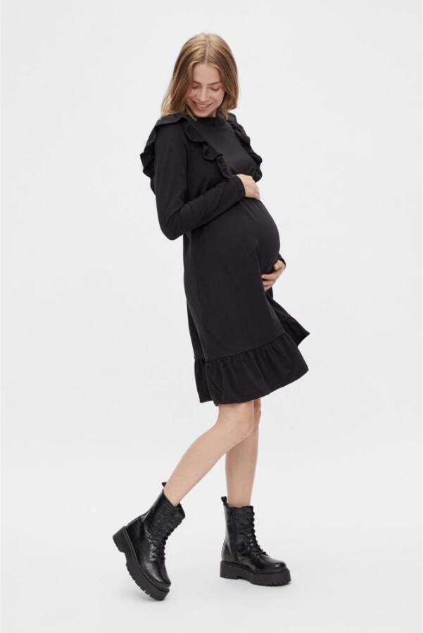 MAMALICIOUS zwangerschapsjurk MLROBERTA van gerecycled polyester zwart