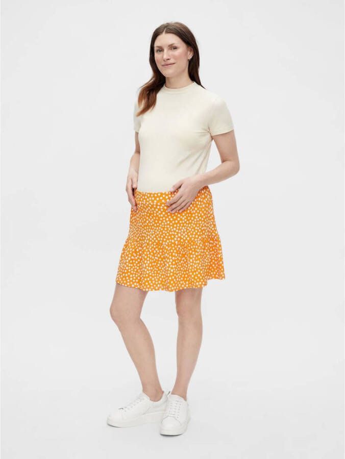 Mamalicious zwangerschapsrok MLFRIDA met stippen oranje wit Dames Polyester XL - Foto 2