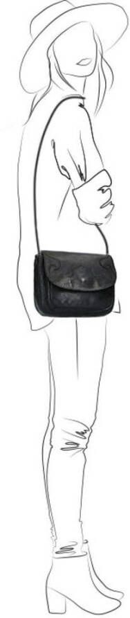 Manfield leren crossbody tas zwart