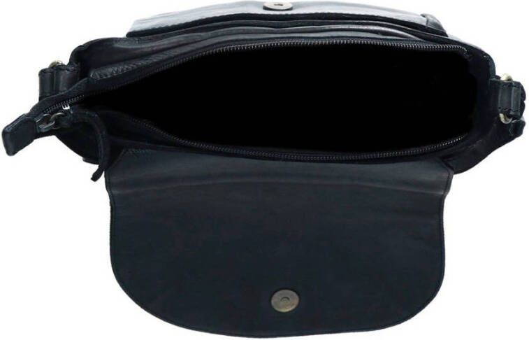 Manfield leren crossbody tas zwart