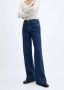 Mango high waist wide leg jeans medium blue denim - Thumbnail 3