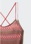 Mango fijngebreide maxi jurk met grafische print rood roze - Thumbnail 2