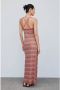Mango fijngebreide maxi jurk met grafische print rood roze - Thumbnail 3