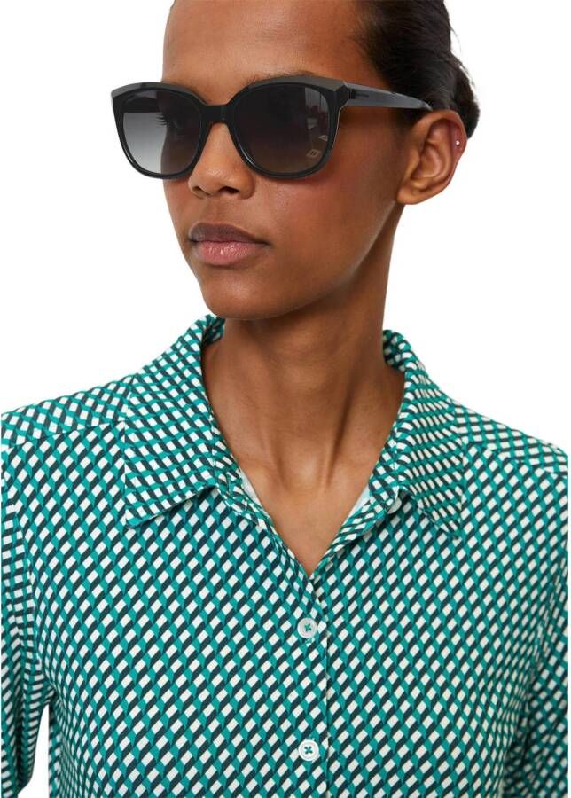 Marc O'Polo blouse met grafische print groen wit