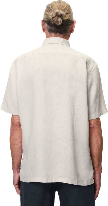 Marc O'Polo linnen regular fit overhemd gray silk