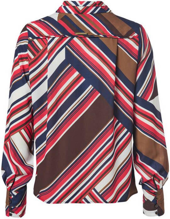 Mart Visser blouse Jade met all over print rood donkerblauw wit