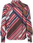Mart Visser blouse Jade met all over print rood donkerblauw wit - Thumbnail 3
