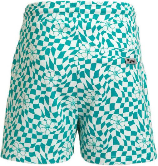 Me & My Monkey short Maggy met all over print blauw wit