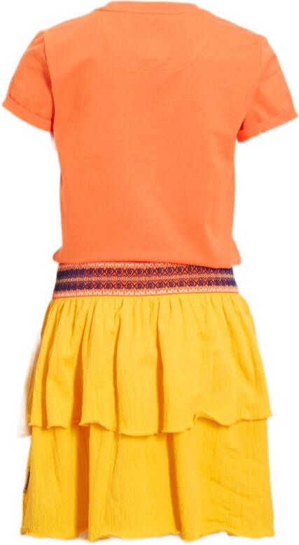 Me & My Monkey T-shirtjurk Maroeska met printopdruk oranje geel