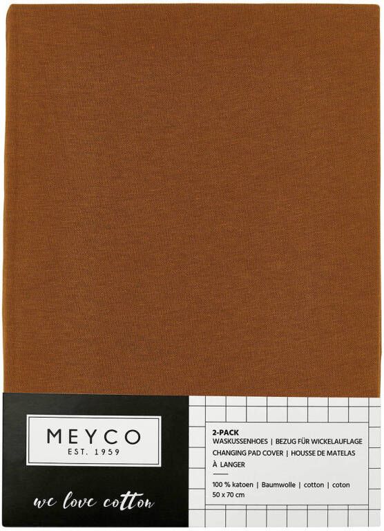 Meyco aankleedkussenhoes Basic jersey set van 2 camel