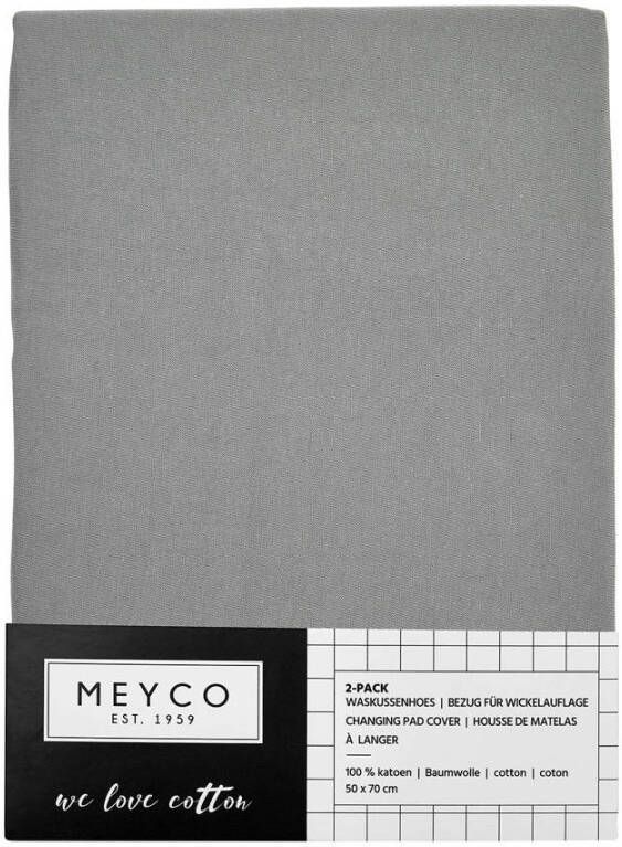 Meyco aankleedkussenhoes Basic jersey set van 2 grijs
