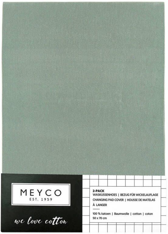 Meyco aankleedkussenhoes Basic jersey set van 2 stone green