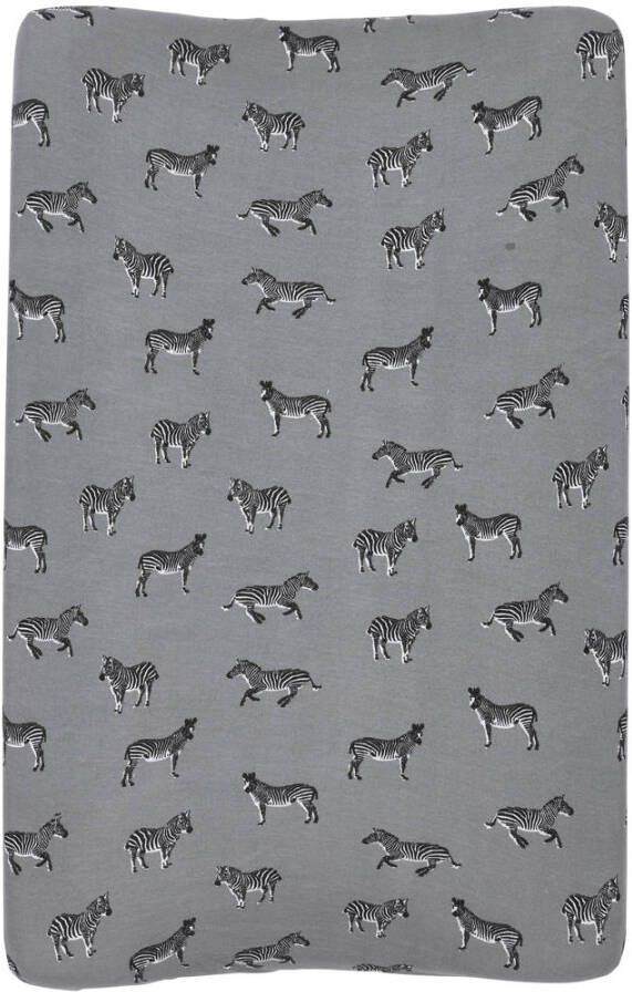 Meyco aankleedkussenhoes Zebra animal grijs