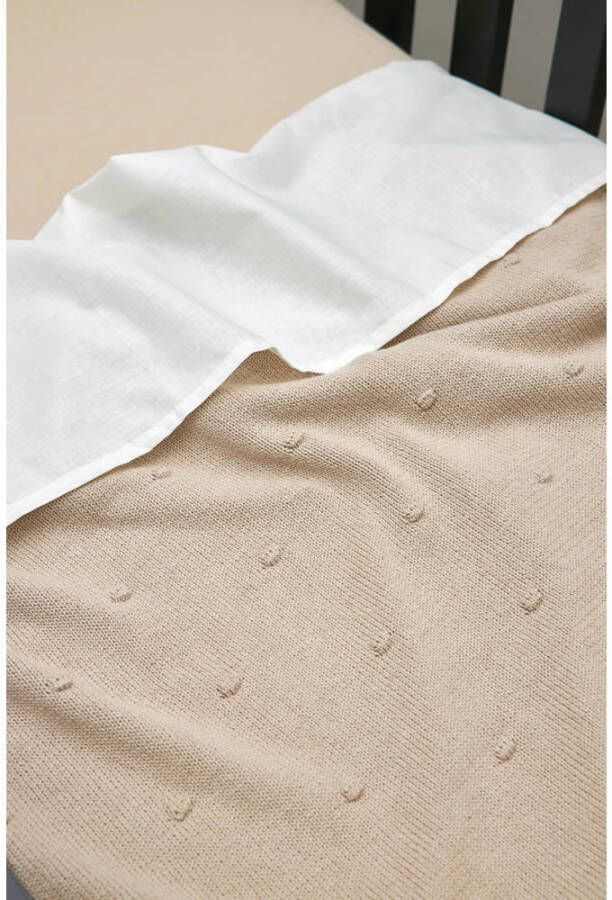 Meyco baby ledikantdeken Mini Knots 100x150 cm Sand