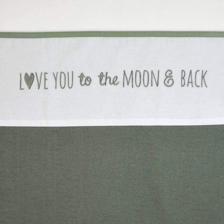 Meyco baby ledikantlaken Love you to the moon & back 100x150 cm forest green
