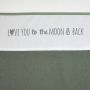 Meyco baby ledikantlaken Love you to the moon & back 100x150 cm forest green Babylaken Wit - Thumbnail 2