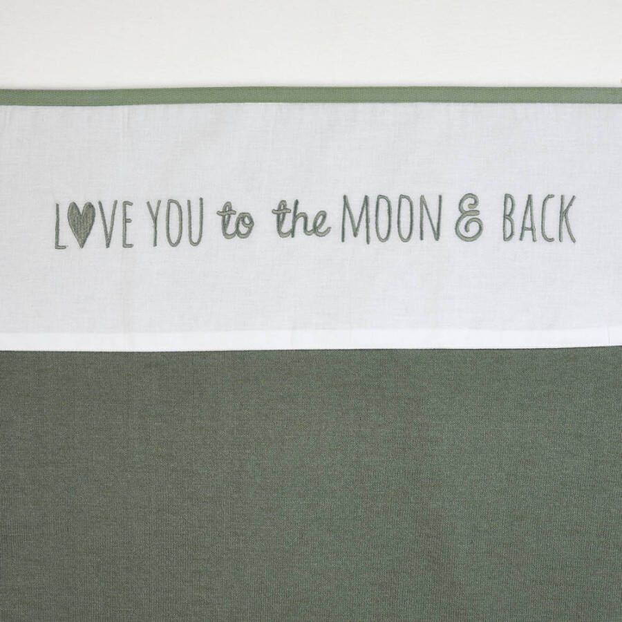 Meyco baby wieglaken Love you to the moon & back 75X100 cm forest green