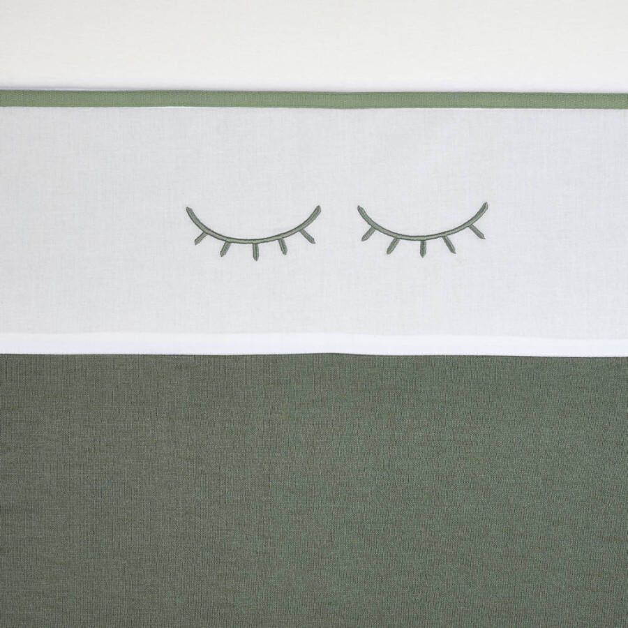 Meyco baby wieglaken Sleepy eyes 75x100 cm forest green