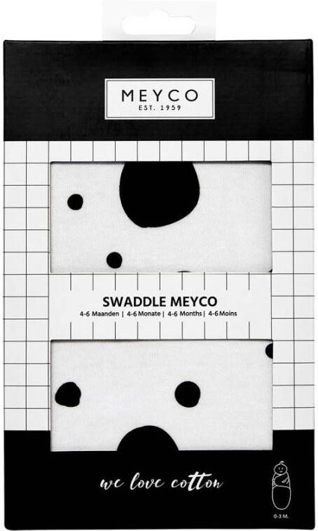 Meyco Dots inbakerdoek 4-6 mnd wit zwart
