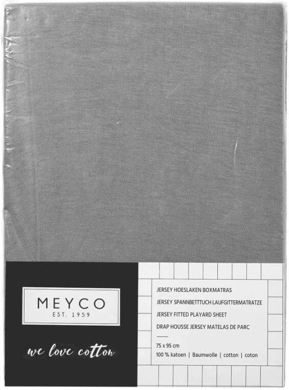 Meyco hoeslaken boxmatras 75x95 cm grijs