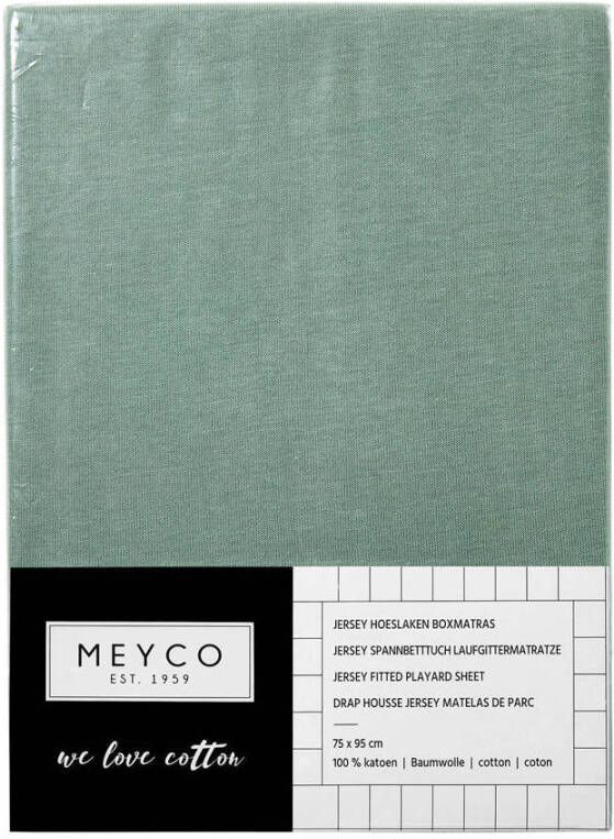 Meyco hoeslaken boxmatras 75x95 cm groen