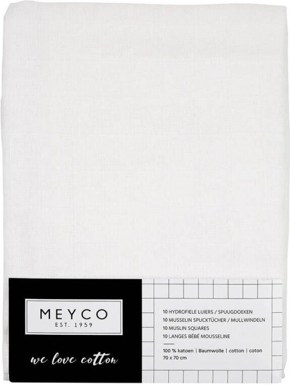 Meyco hydrofiele doek 70x70 cm wit set van 10