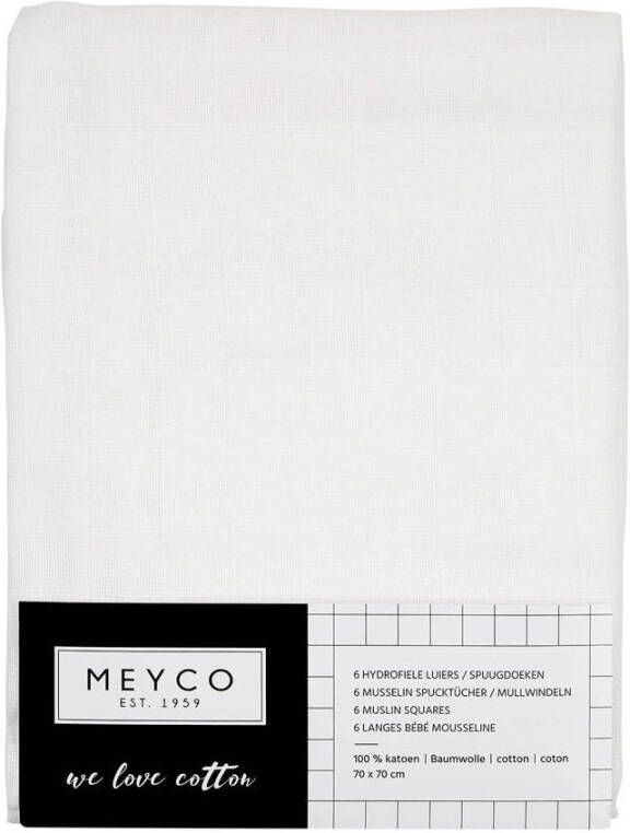 Meyco hydrofiele doek 70x70 cm wit set van 6