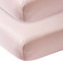Meyco jersey hoeslaken ledikant 60x120 cm set van 2 Roze Effen - Thumbnail 3