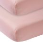 Meyco katoenen hoeslaken wieg 40x80 90 cm (set van 2) Roze Effen - Thumbnail 3
