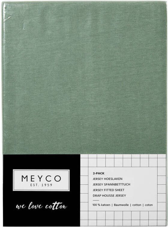 Meyco katoenen jersey baby hoeslaken wieg 40x80 90 cm set van 2 forest green