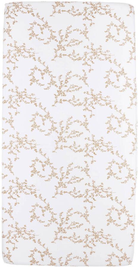 Meyco katoenen jersey ledikant hoeslaken 60x120 cm Branches sand