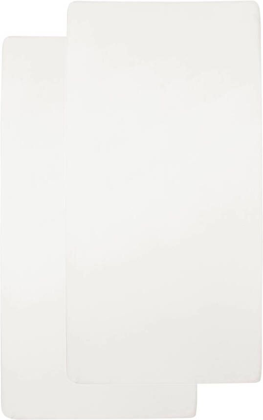 Meyco katoenen jersey wieg hoeslaken set van 2 50x90 offwhite