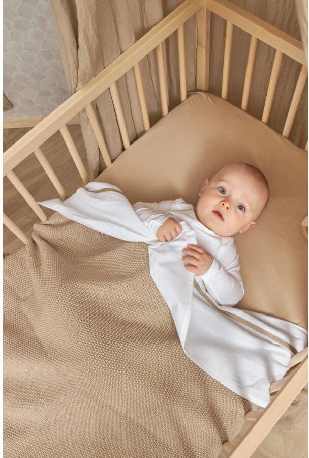 Meyco katoenen ledikant hoeslaken set van 2 60x120 cm sand