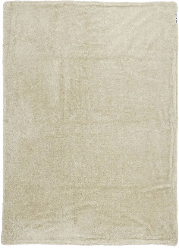 Meyco reversible baby wiegdeken Knit Basic Teddy 75x100 cm Sand Melange