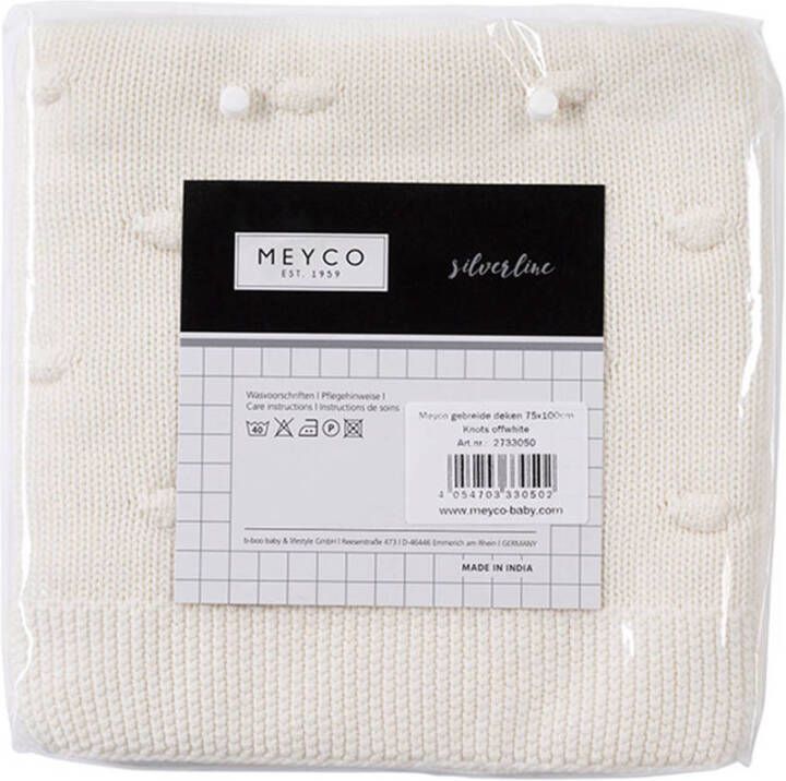 Meyco Silverline Knots wiegdeken 75x100 cm gebroken wit