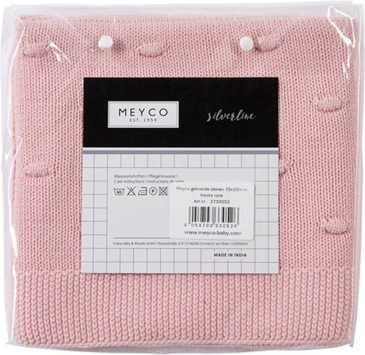 Meyco Silverline Knots wiegdeken 75x100 cm roze