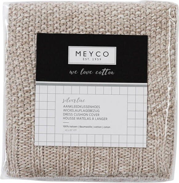 Meyco Silverline Relief Mixed aankleedkussenhoes 45x70 cm zand