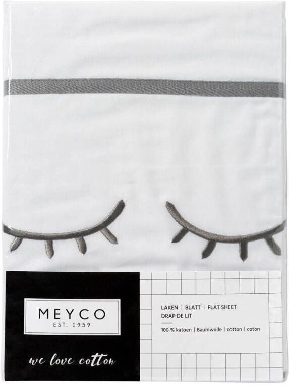Meyco Sleepy eyes wieglaken 75x100 cm grijs