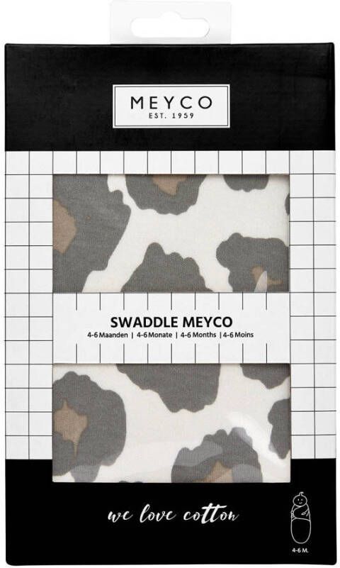 Meyco swaddle 4-6 mnd Panter neutral