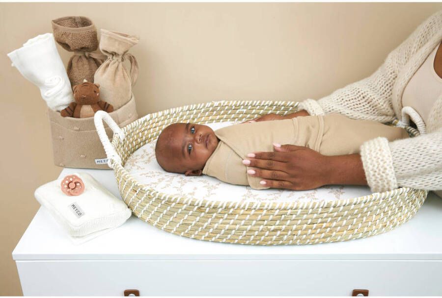 Meyco swaddle inbakerdoek Branches set van 2 Sand