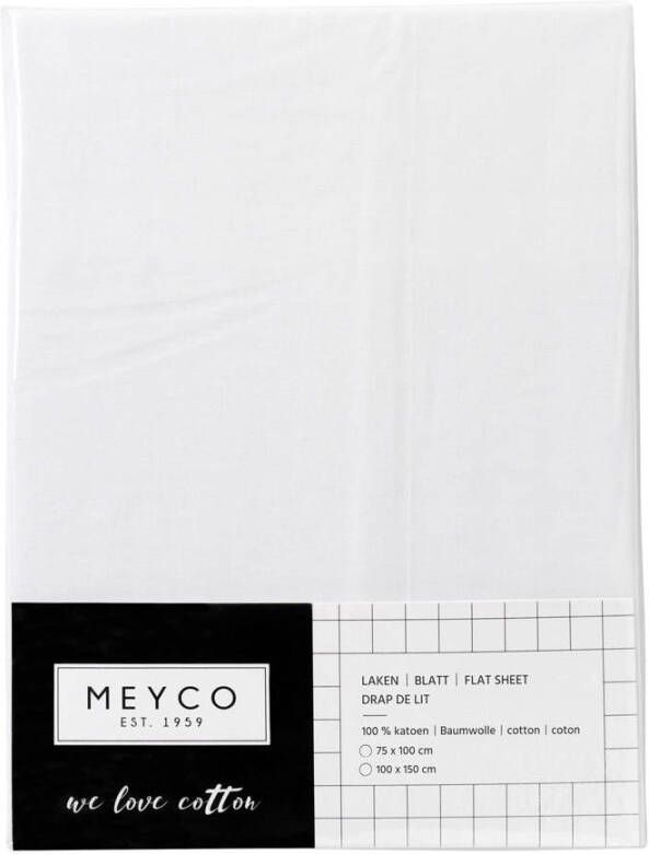 Meyco Uni wieglaken 75x100 cm wit