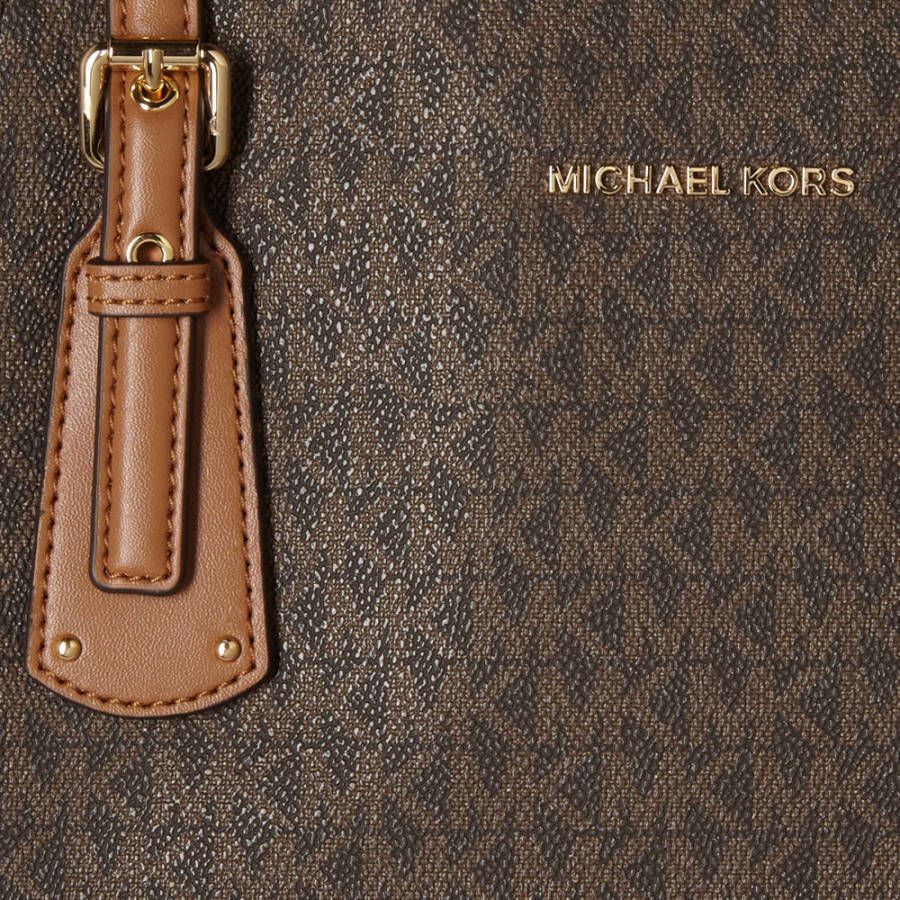 Michael Kors shopper Voyager met logoprint donkerbruin