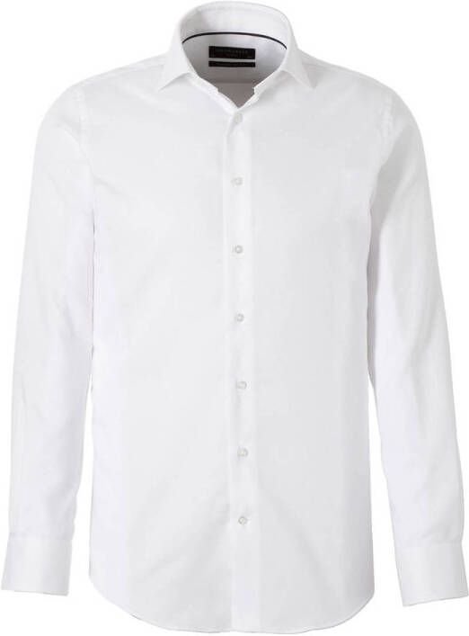 Michaelis slim fit oxford strijkvrij overhemd wit - Foto 2
