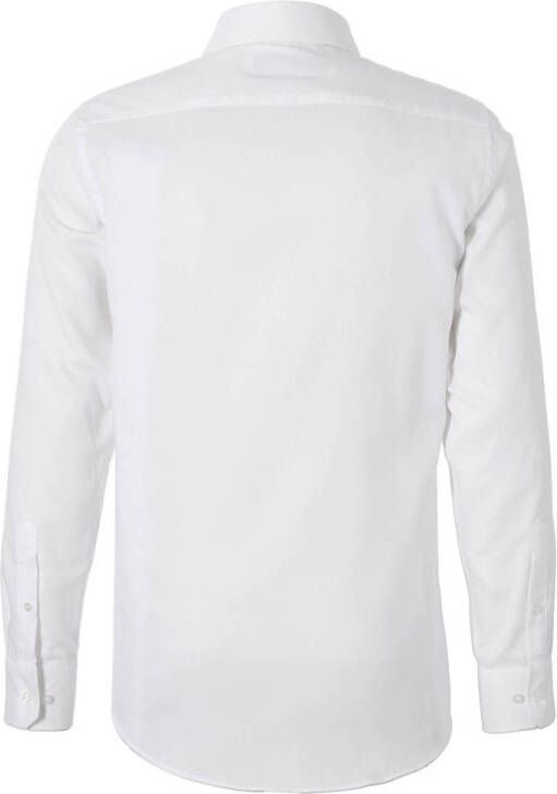 Michaelis slim fit oxford strijkvrij overhemd wit - Foto 3