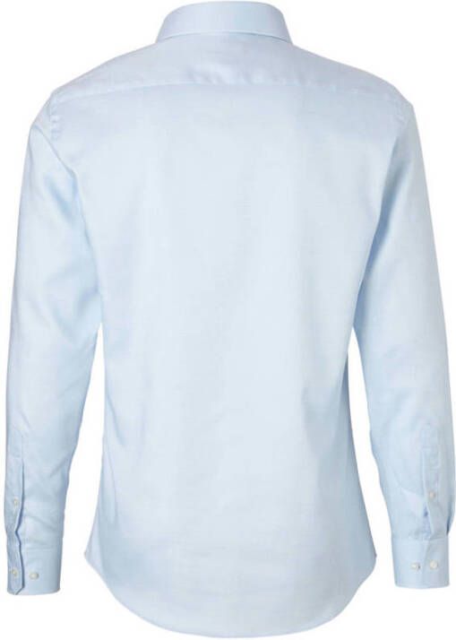Michaelis slim fit strijkvrij overhemd lichtblauw melee