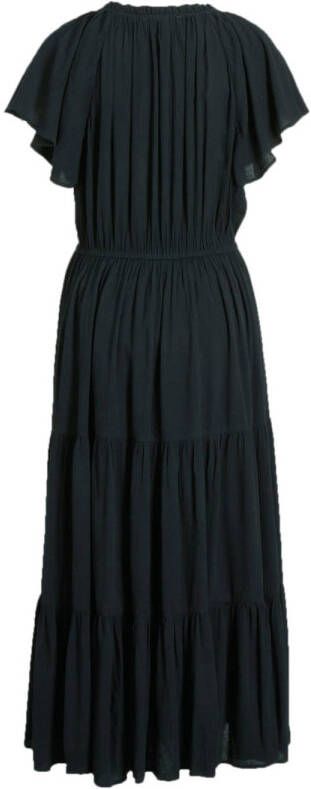 Miljuschka by Wehkamp maxi jurk met strikdetail zwart