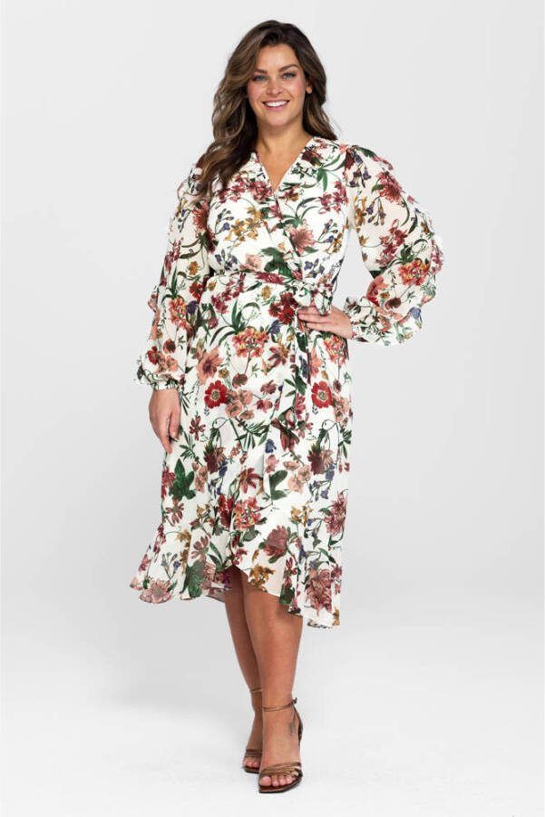 Miljuschka by Wehkamp overslagjurk met bloemenprint - Kledingwinkel.nl